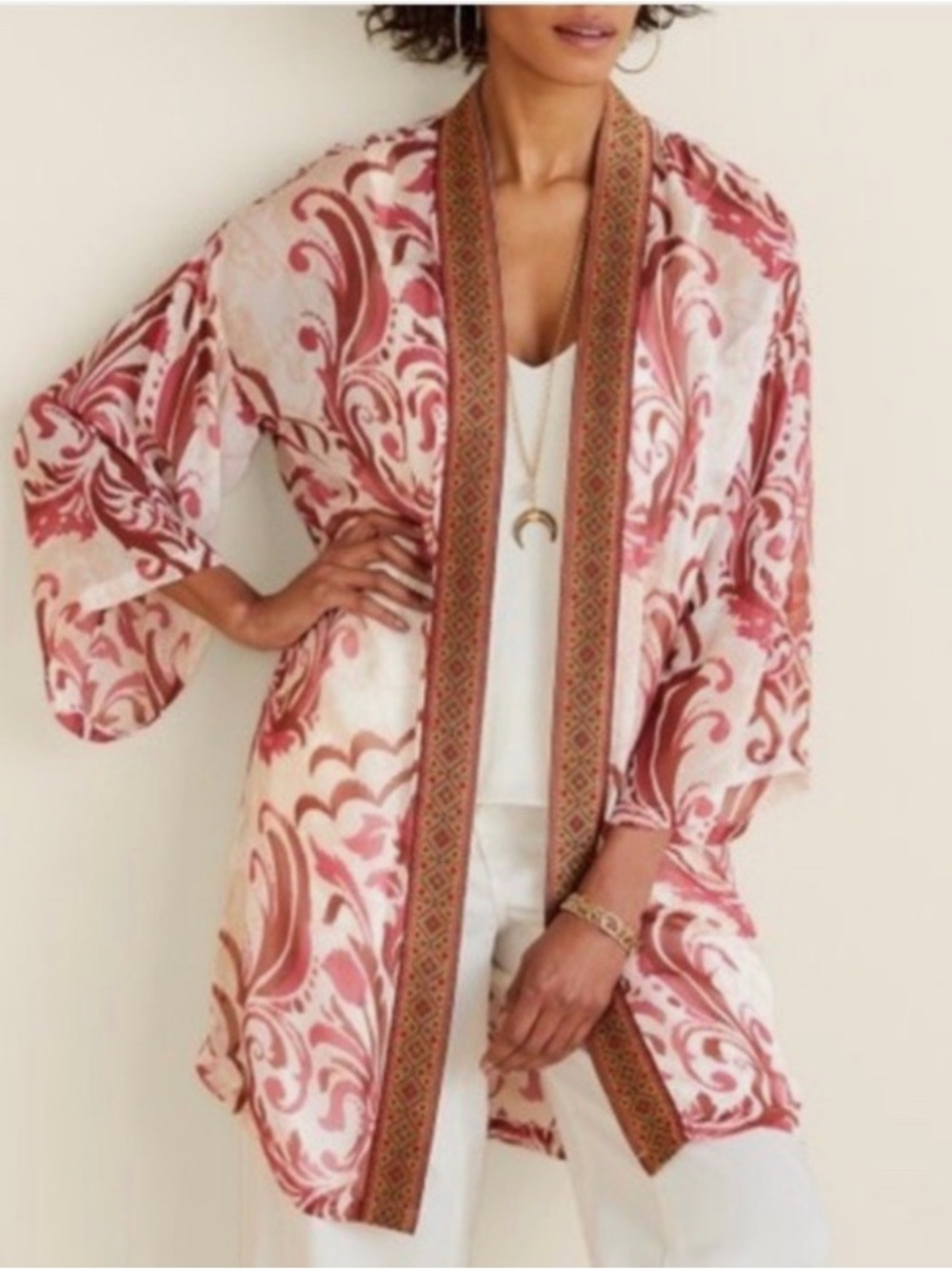 Soft Surroundings Jakarta Kimono Topper One Size OS Boho